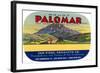 Orange Crate Label, Mount Palomar, California-null-Framed Art Print