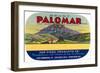 Orange Crate Label, Mount Palomar, California-null-Framed Art Print