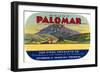 Orange Crate Label, Mount Palomar, California-null-Framed Art Print