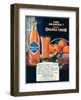 Orange-Crush, Oranges, USA, 1920-null-Framed Giclee Print