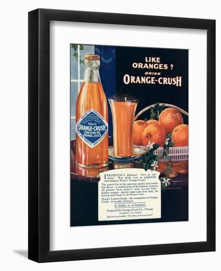 Orange-Crush, Oranges, USA, 1920-null-Framed Giclee Print