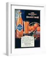 Orange-Crush, Oranges, USA, 1920-null-Framed Giclee Print