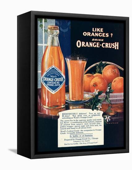 Orange-Crush, Oranges, USA, 1920-null-Framed Stretched Canvas