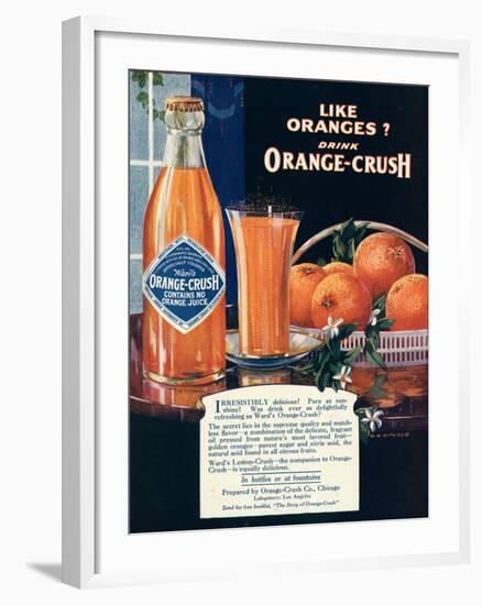 Orange-Crush, Oranges, USA, 1920-null-Framed Giclee Print