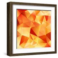 Orange Crystal Vector Abstract Pattern-art_of_sun-Framed Art Print