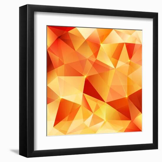 Orange Crystal Vector Abstract Pattern-art_of_sun-Framed Art Print