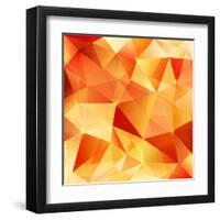 Orange Crystal Vector Abstract Pattern-art_of_sun-Framed Art Print