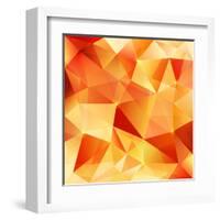 Orange Crystal Vector Abstract Pattern-art_of_sun-Framed Art Print