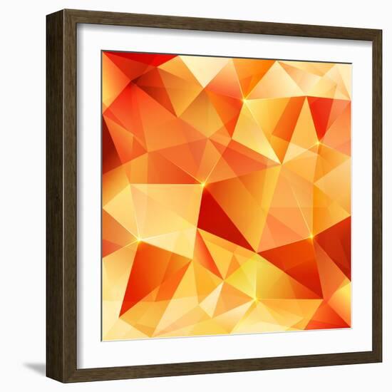 Orange Crystal Vector Abstract Pattern-art_of_sun-Framed Art Print