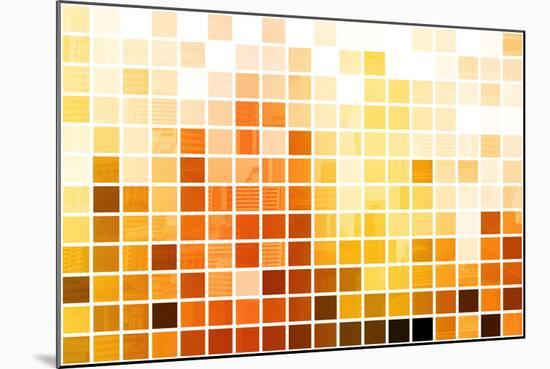 Orange Cubic Professional Abstract Background-kentoh-Mounted Art Print