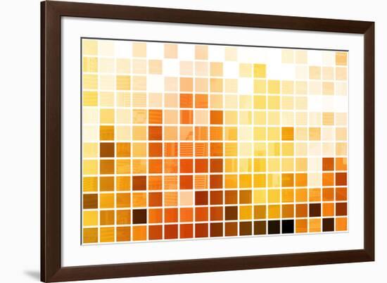 Orange Cubic Professional Abstract Background-kentoh-Framed Art Print