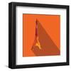 Orange Eiffel Tower Graphic-null-Framed Art Print
