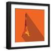 Orange Eiffel Tower Graphic-null-Framed Art Print