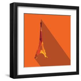 Orange Eiffel Tower Graphic-null-Framed Art Print