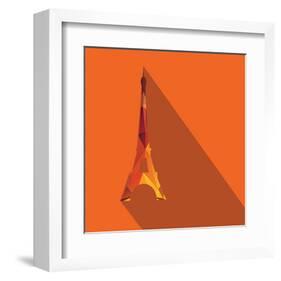 Orange Eiffel Tower Graphic-null-Framed Art Print