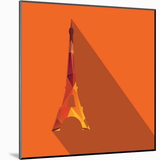 Orange Eiffel Tower Graphic-null-Mounted Art Print