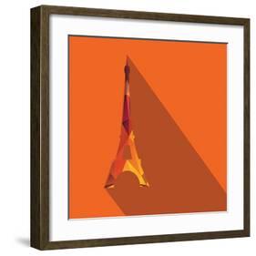 Orange Eiffel Tower Graphic-null-Framed Art Print