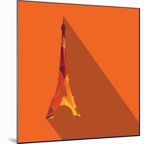 Orange Eiffel Tower Graphic-null-Mounted Art Print