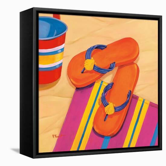 Orange Flip Flops-Paul Brent-Framed Stretched Canvas