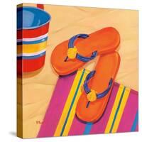 Orange Flip Flops-Paul Brent-Stretched Canvas