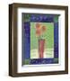 Orange Flowers on Green-Hussey-Framed Giclee Print