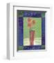 Orange Flowers on Green-Hussey-Framed Giclee Print