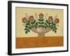 Orange Flowers with Gold Orange Tablecloth-Debbie McMaster-Framed Giclee Print