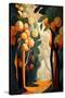 Orange Fruit Tree-Lea Faucher-Stretched Canvas