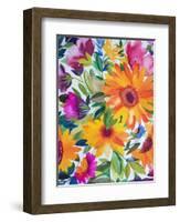 Orange Gerber Daisies 2-Kim Parker-Framed Giclee Print