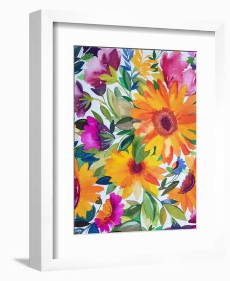 Orange Gerber Daisies 2-Kim Parker-Framed Giclee Print