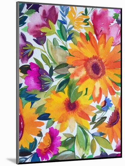 Orange Gerber Daisies 2-Kim Parker-Mounted Giclee Print