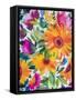 Orange Gerber Daisies 2-Kim Parker-Framed Stretched Canvas