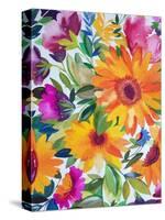 Orange Gerber Daisies 2-Kim Parker-Stretched Canvas