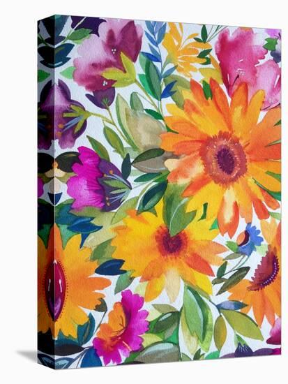 Orange Gerber Daisies 2-Kim Parker-Stretched Canvas