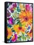 Orange Gerber Daisies 2-Kim Parker-Framed Stretched Canvas