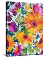 Orange Gerber Daisies 2-Kim Parker-Stretched Canvas