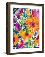 Orange Gerber Daisies 2-Kim Parker-Framed Giclee Print