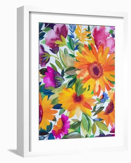 Orange Gerber Daisies 2-Kim Parker-Framed Giclee Print