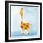 Orange Giraffe-null-Framed Giclee Print