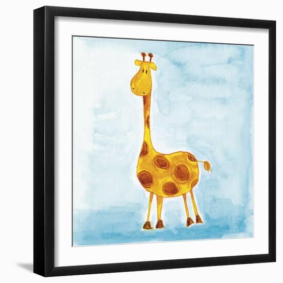 Orange Giraffe-null-Framed Giclee Print