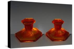 Orange Glass Candlesticks-null-Stretched Canvas