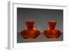 Orange Glass Candlesticks-null-Framed Giclee Print