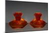 Orange Glass Candlesticks-null-Mounted Giclee Print