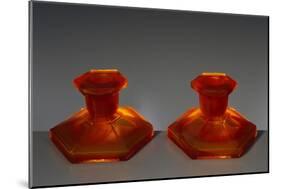 Orange Glass Candlesticks-null-Mounted Giclee Print