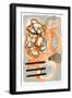 Orange & Grey Scramble I-Nikki Galapon-Framed Art Print