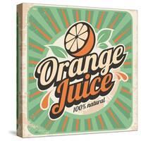 Orange Juice Retro Poster-Lukeruk-Stretched Canvas