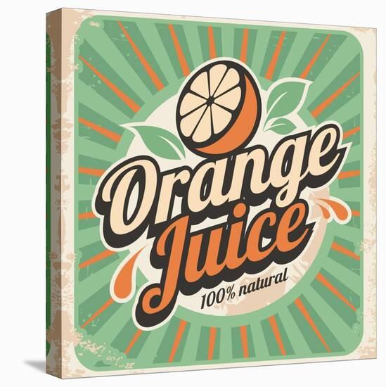 Orange Juice Retro Poster-Lukeruk-Stretched Canvas