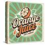 Orange Juice Retro Poster-Lukeruk-Stretched Canvas