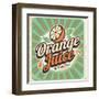 Orange Juice Retro Poster-Lukeruk-Framed Art Print