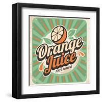 Orange Juice Retro Poster-Lukeruk-Framed Art Print